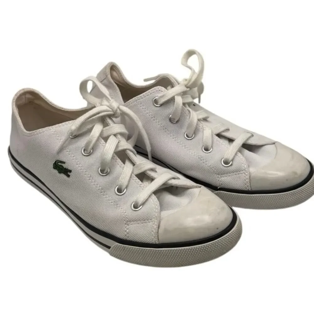 Lacoste white logo canvas sneaker size 7.5